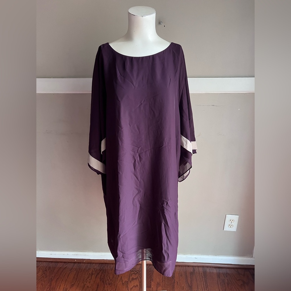 Danny & Nicole Plum Long Sleeve Dress